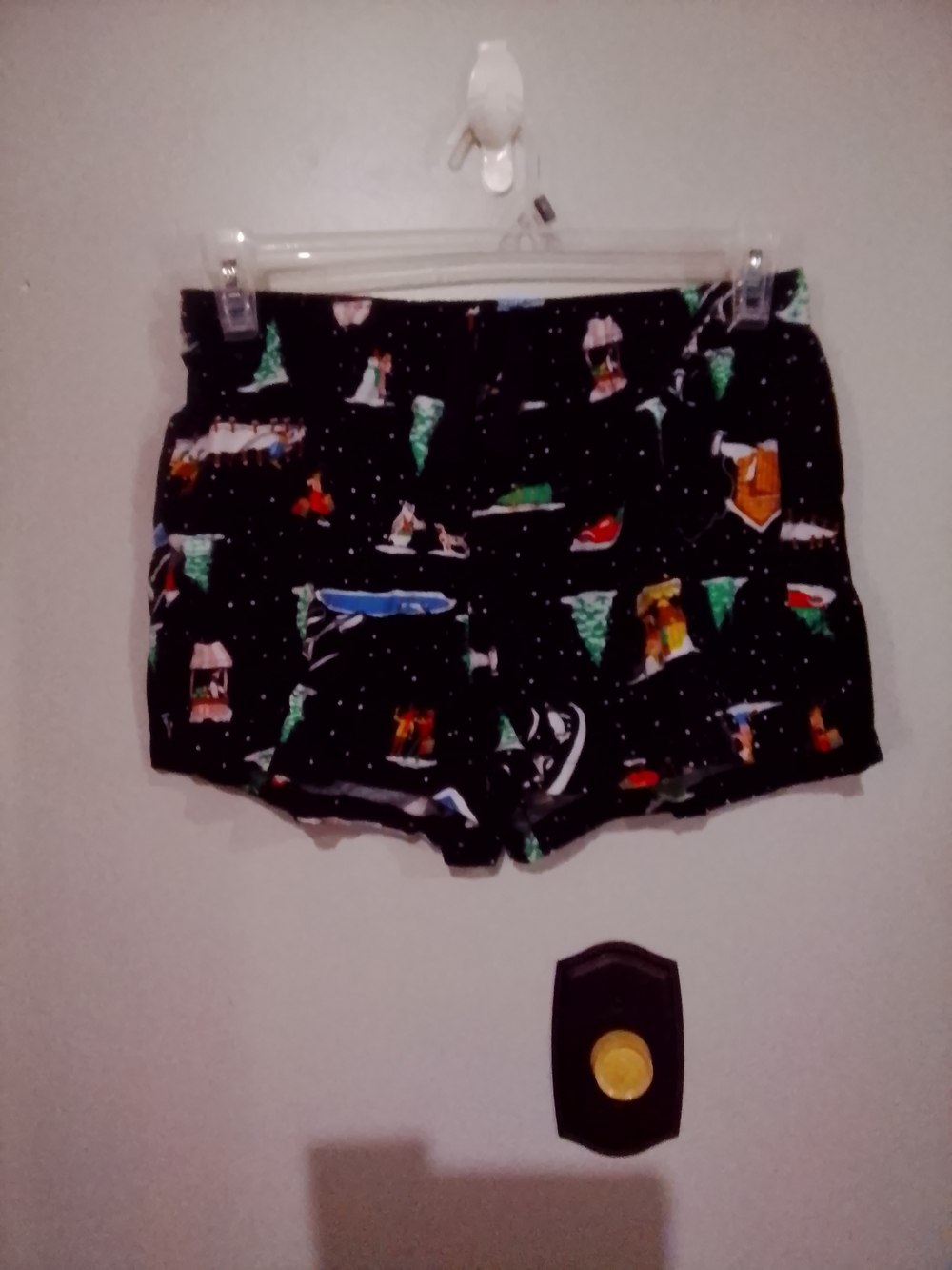Old Navy Black Holiday Scene Pajama Shorts
